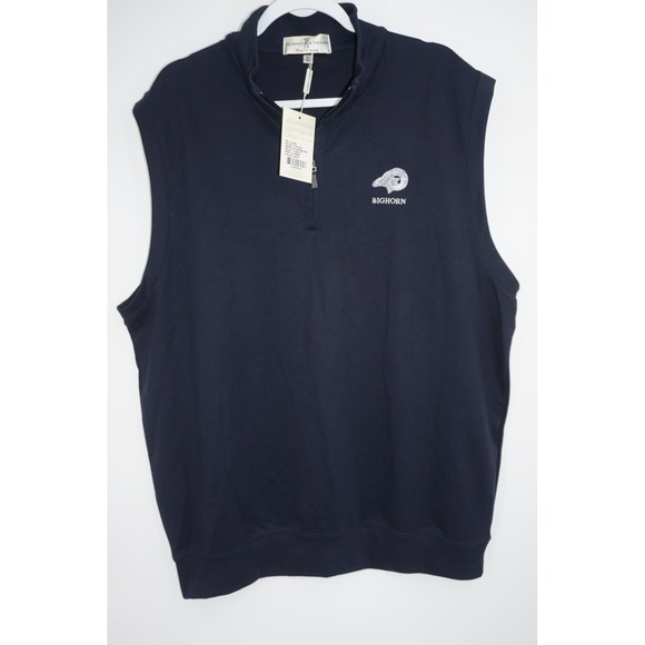 Fairway & Greene Sweater Vest Men's XL Navy 1/4 Zip Bighorn Golf Club